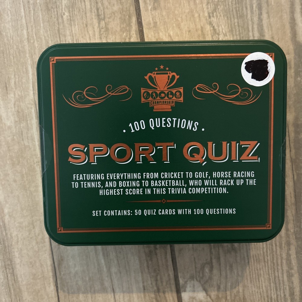 Championship Sport Quiz Game in Collectible Tin Box – 50 Cards – 100 Questions