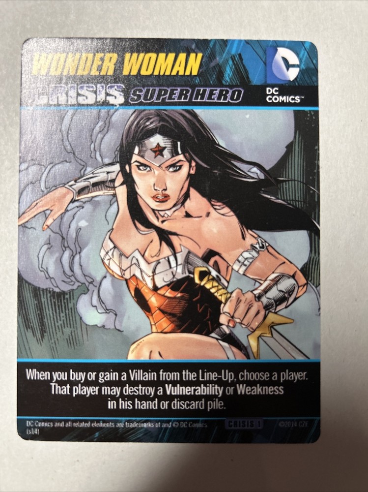 2014 DC Comics Crisis 1 Deck Game Wonder Woman Oversize Crisis Super Hero Card!