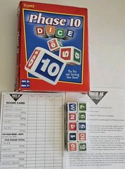 Phase 10 Dice Game – Red Box – 2001 Fundex Games – Open Box