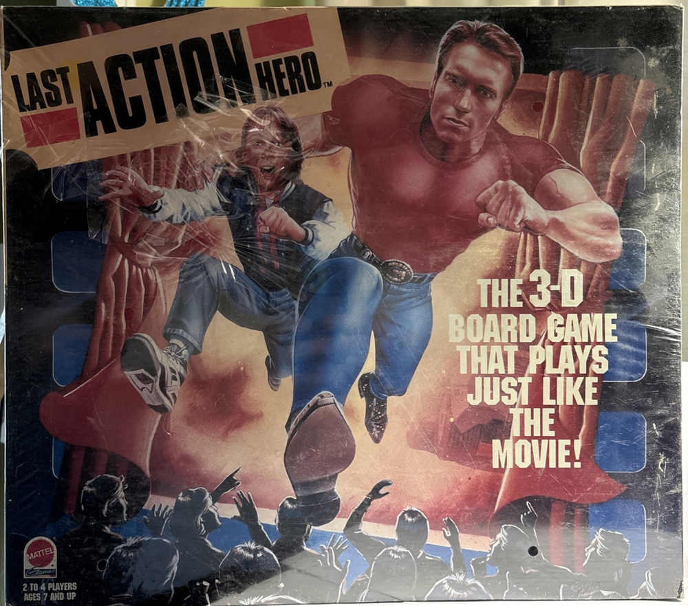 Last Action Hero Board Game Mattel 3D Schwarzenegger 1993 Movie