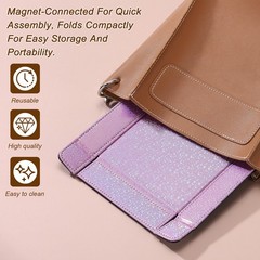For PU Leather Dice Tray Rectangle Glitter Silver White