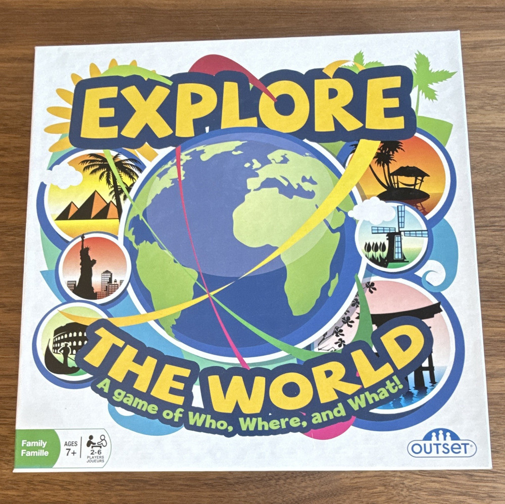 OUTSET Explore the World Educational Board Game 2-6 Players Age 7+