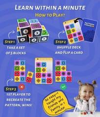 Pattern Matching Board Game for Kids & Adults, Family Night Board Games, Bloc…