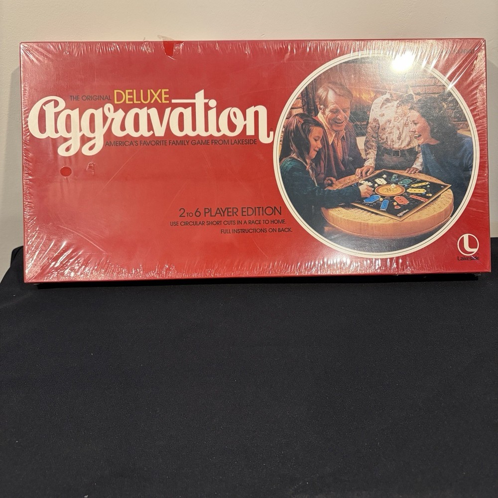 1977 Aggravation Deluxe Party Board Game #8321 Factory Sealed Cellophane Vintage