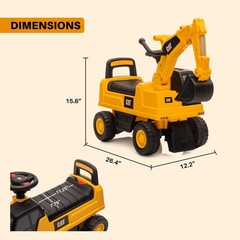 Ride On Excavator CAT Licensed Caterpillar Push Car Rotating Bucket Toddler