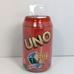 Uno Dice Game Tin Soda Pop Can Coin Bank Red 2011 Mattel New SEALED