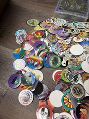 Huge Lot – 1990s Vintage 150+ Pogs and Slammers Milk Caps w/ Tubes