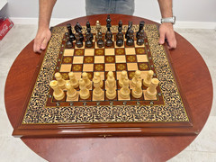 Own the Only One – Luxury Walnut Wood Backgammon Chess Board Handmade 24 In