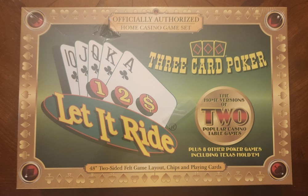 Let It Ride – Three Card Poker- Texas Hold ‘Em Home Casino Game Set NEW SEALED