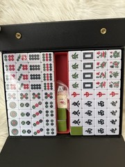 Yellow Mountain Imports Chinese Mahjong Set Brand New Sealed Green Tiles W/ Case