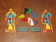 VINTAGE CALLING SUPERMAN NEWS REPORTING GAME 1954 TRANSOGRAM RARE AND COMPLETE