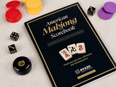 American Mahjong Set with 166 Engraved Tiles, Racks with Integrated Pushers, Til