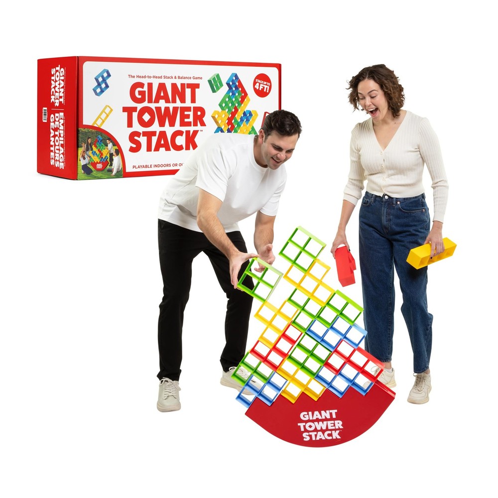 Giant Tower Stack Block Game Jumbo Outdoor Yard Games Adults Family Relatable