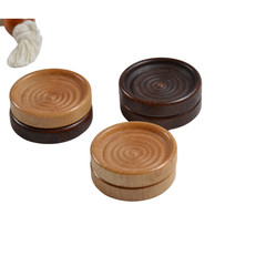 Stackable Wooden Checkers w Plant-Based Sisal Storage Bag Walnut & Maple 26 Pc