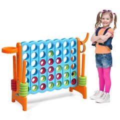Costway 2.5Ft 4-to-Score Giant Game Set Basketball Hoop Ring Game Indoor Outdoor