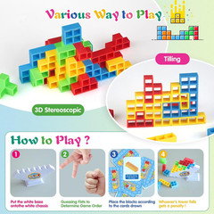 64Pcs Tetra Tower Game, Family Board for 2 Players Family Games, Christmas Stock