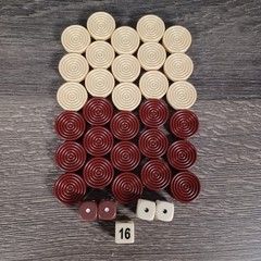 30 Pieces Backgammon Checkers Replacement Set Plastic w/Dice Set