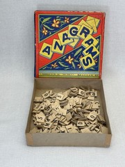 Antique 1920 Anagrams Game By Pressman Co. Inc. USA With Box Complete Preowned