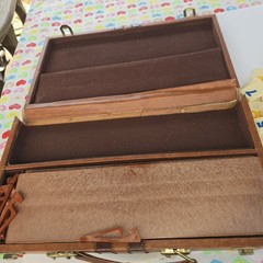 VTG Rummikub Tile Game in Brown Faux Leather Briefcase Missing 1 Tile