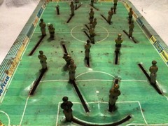 Vtg. Tin Litho Tabletop Olympic Soccer Football Game by Technofix 1960s HTF Toy