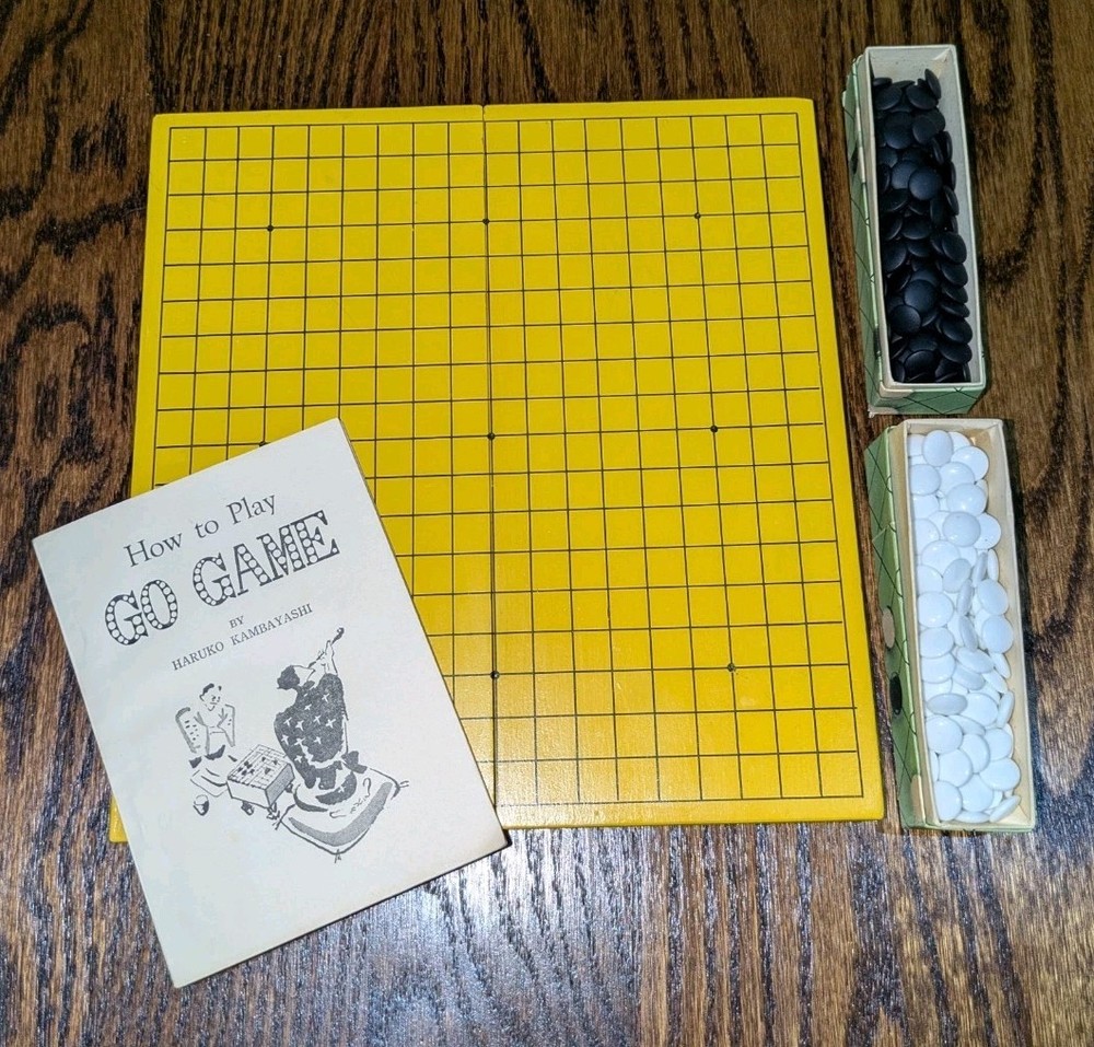 Vintage MCM Yellow Japanese Go Travel Game 1961 Made in Japan w/ 302 Stones Gift