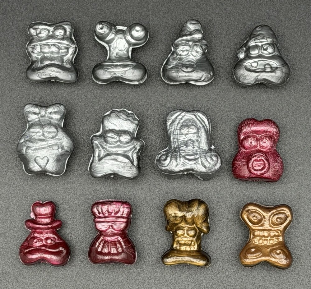 Lot of 12 Metallic Classic Gogo’s Crazy Bones Series 1 Mixed Color Variants
