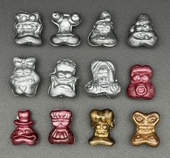 Lot of 12 Metallic Classic Gogo’s Crazy Bones Series 1 Mixed Color Variants