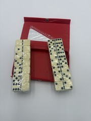 Dominoes Double Six Jumbo Ivory Set of 28- Brand New! In a snap case- One Pack