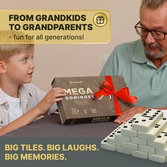 Mega Large 3″ Dominoes Set for Adults and Kids – Dominoes Double 6 Classic Bo…
