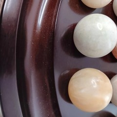 Vintage The Bombay Company Wood Solitaire Game 36 Heavy Marbles 1994 Luxury Set