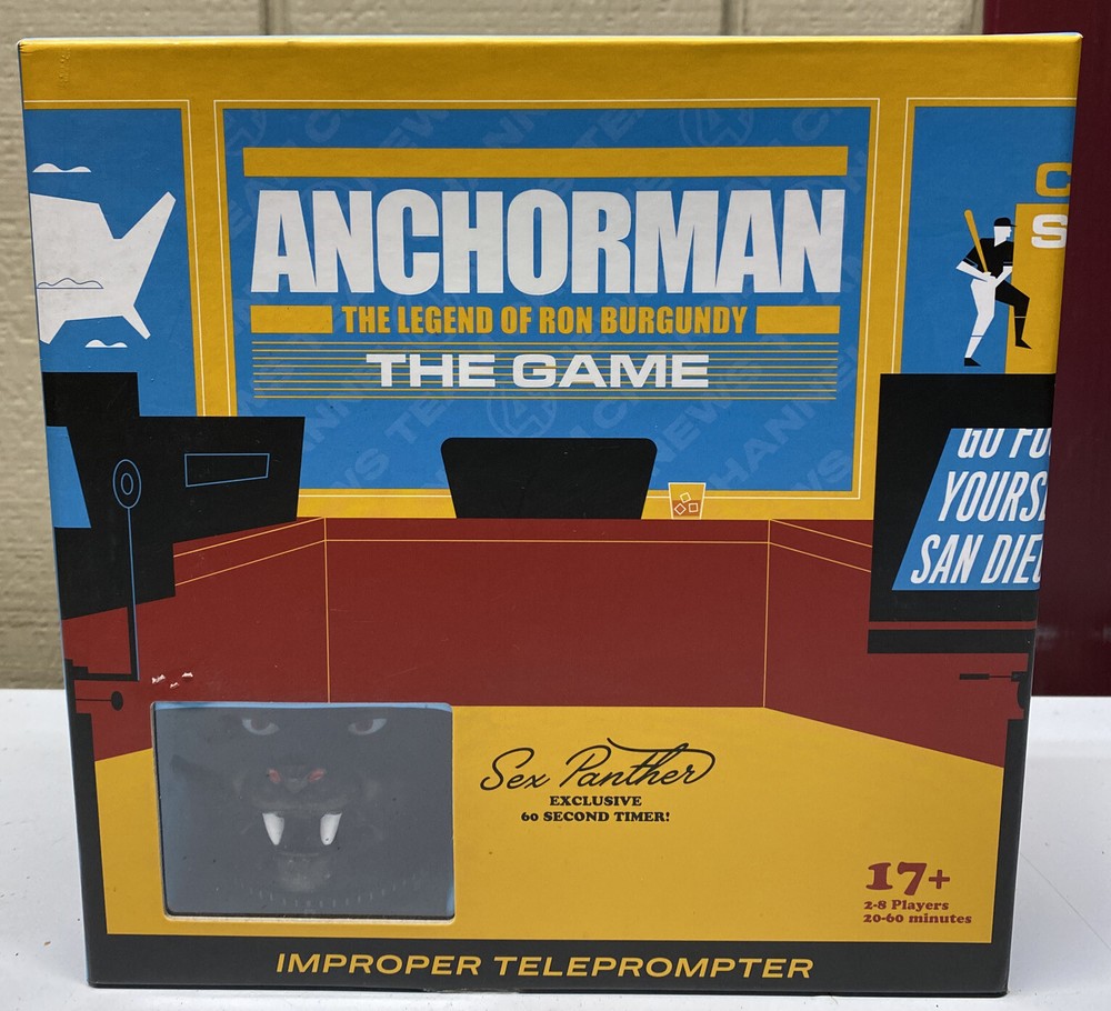 ANCHORMAN THE LEGEND OF RON BURGUNDY THE GAME 2-8 PLAYERS, 20-60 MINUTES 17+ NEW