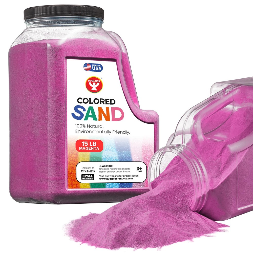 Colored Sand 15 lb Bottle Magenta Craft Art Sensory Play Hygloss 22711 Crafts
