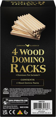Spin Master Games, Wooden Domino Racks, Set of 4 Trays for Mexican Train Dominoe
