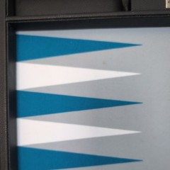 19″ Silverman & Co Large Faux Leather Backgammon Set Black w/teal white & gray