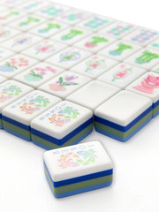 160Pcs 4-Layer Acrylic Blue Engraved American Mahjong Set fast ship