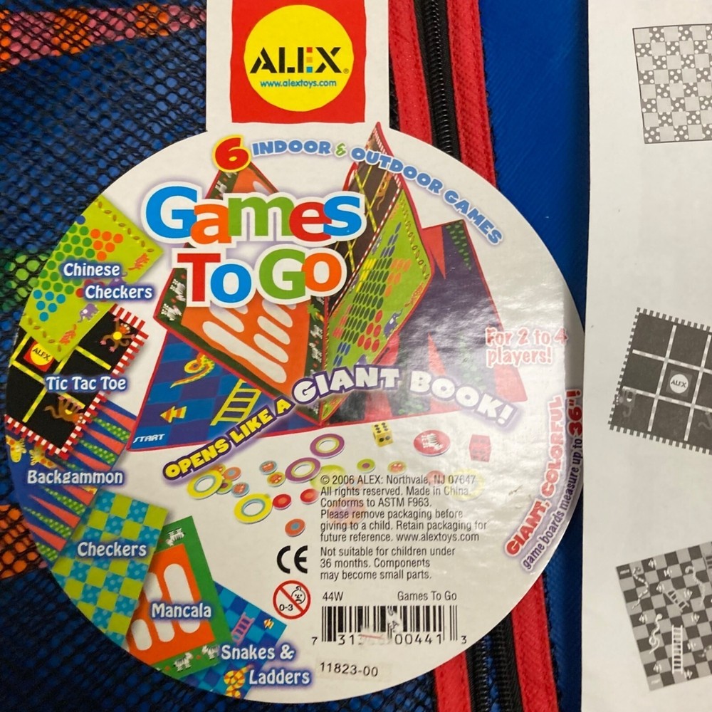 AlexToys Games to Go Floormat 6 Indoor Outdoor Games 36 x 38″ Carry Pouch