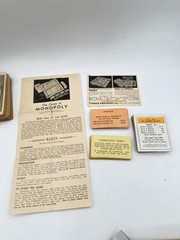 Vintage 1935 Monopoly Parts Set Metal Tokens Wood Houses NO BOARD Parker Bros