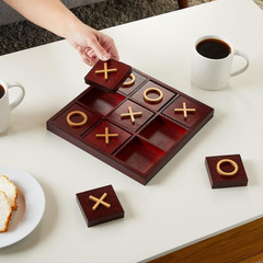 Tic Tac Toe Board Game – Outdoor Table Games for Patio & Indoor Tabletop Play –