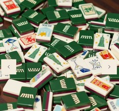Acrylic American Mahjong Set New York Empire State Building Portable Table Game