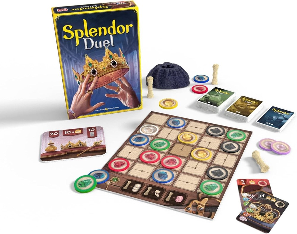 Replacement Splendor Duel pieces.. Gems, Cards, Board, Box