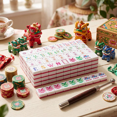 160 Pcs American Mahjong Set 1.2 Inch 160 Mahjong Tiles Set with Melamine Hand C
