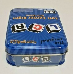 LCR Left Center Right Dice Game – BLUE TIN – The Original George & Co **NEW**