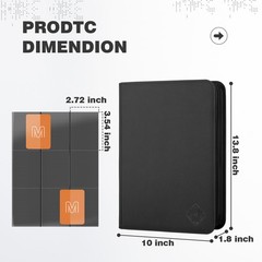 Trading Card Binder with 9 Side Loading Pocket 12×12 inches, 9-Black