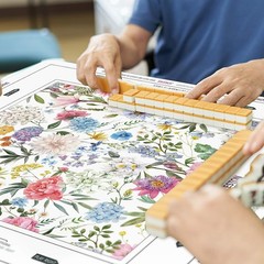 Chinoiserie Mahjong Mat 31.5″ x 31.5″ Colorful Floral Mat Anti Slip & Noise
