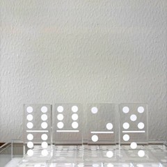 Clear Acrylic Dominoes Game Set in Case 4×7 by Sagebrook Home NEW