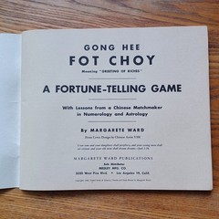 1948 Gong Hee Fot Choy Tells Your Fortune Margarete Ward Astrology Game Book