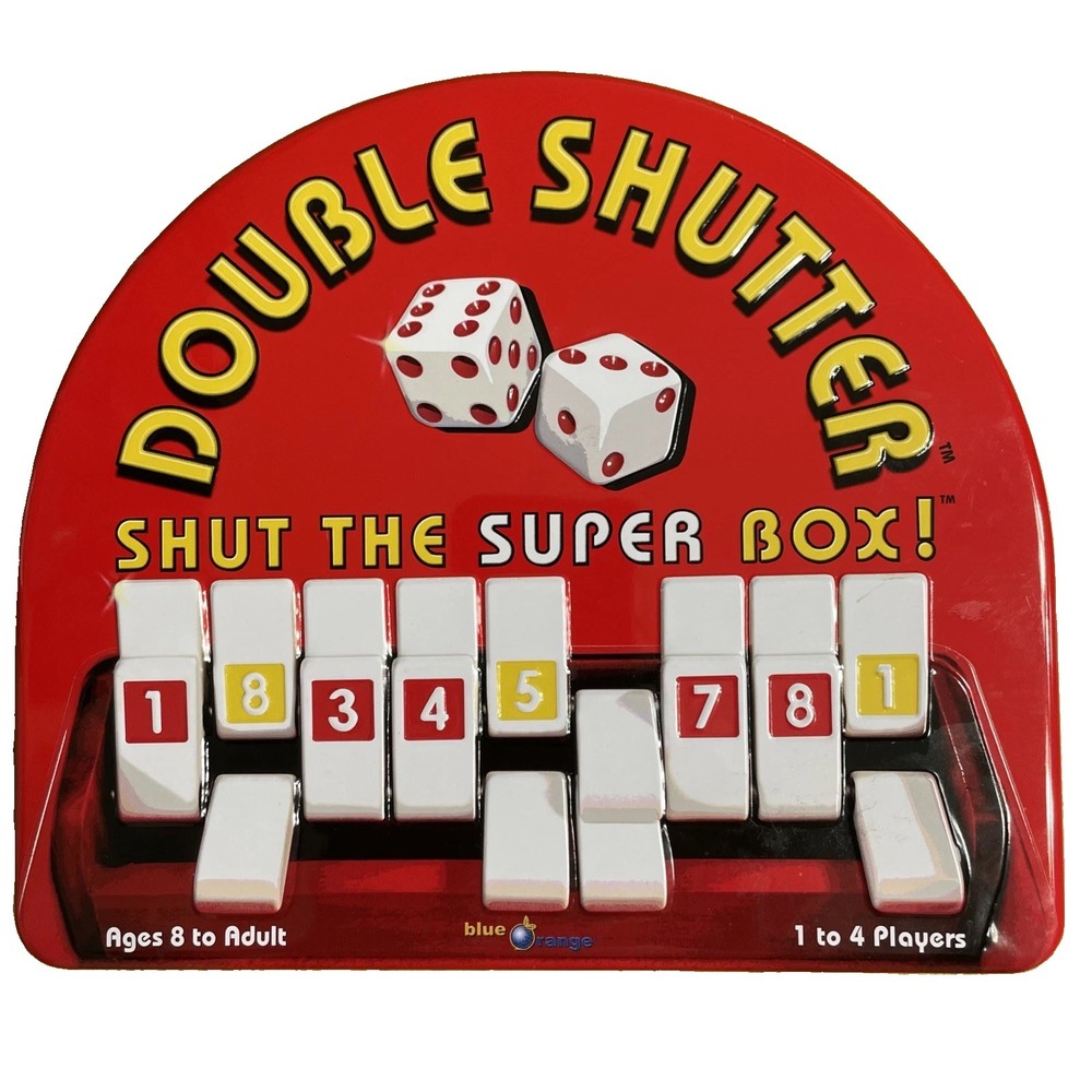 DOUBLE SHUTTER Shut the Super Box Game in Tin Blue Orange Games Manual Excellent