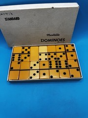 RARE Vintage Set Of Puremco Marblelike Ivory Dominoes – USA Waco, Texas – No 616