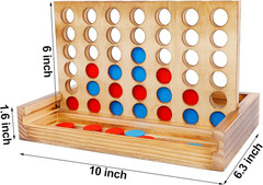 Tic Tac Toe and 4 in a Row Table Game Set Classic Board Game for Family