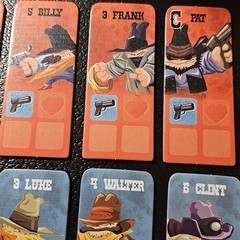 Flick ’em Up Game 10 Cowboy Tiles BLUE and RED Cardboard Piece Parts Only 2016